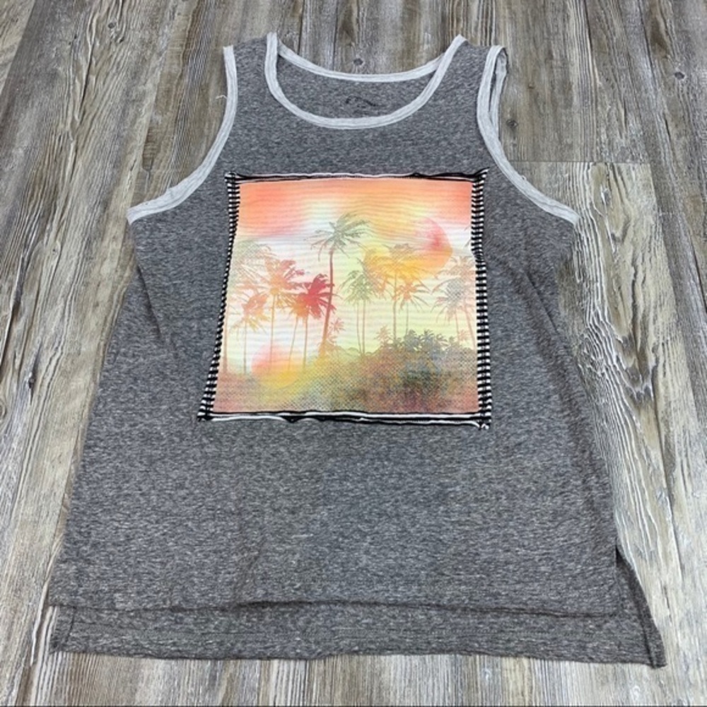 Art Class Gray Hawaiian Print Tank Size XL